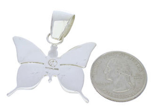 Southwestern Turquoise Inlay Jewelry Butterfly Pendant EX28695