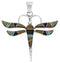 Multicolor Genuine Sterling Silver Dragonfly Southwest Pendant EX28719