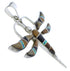 Multicolor Genuine Sterling Silver Dragonfly Southwest Pendant EX28719