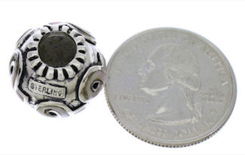 Genuine Sterling Silver Pink Shell Ribbon Bead Pendant EX28725