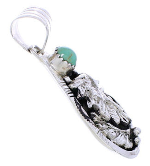 Turquoise and Silver Eagle Pendant AX23575