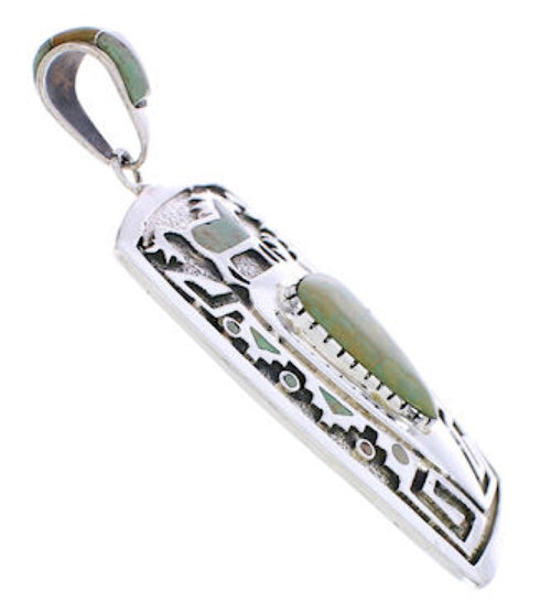 Turquoise Water Wave Sterling Silver Horse Pendant Jewelry AX23633