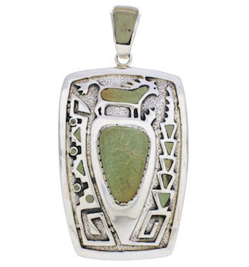Turquoise Sterling Silver Horse Water Wave Pendant Jewelry AX23635