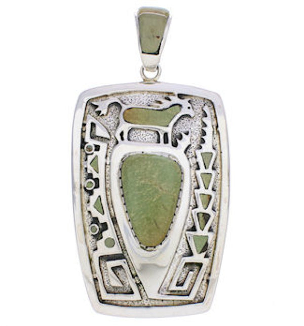Turquoise Sterling Silver Horse Water Wave Pendant Jewelry AX23635