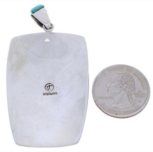 Turquoise Sterling Silver Horse Water Wave Pendant Jewelry AX23635