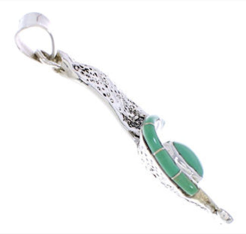 Genuine Sterling Silver Turquoise Pendant Jewelry EX28454