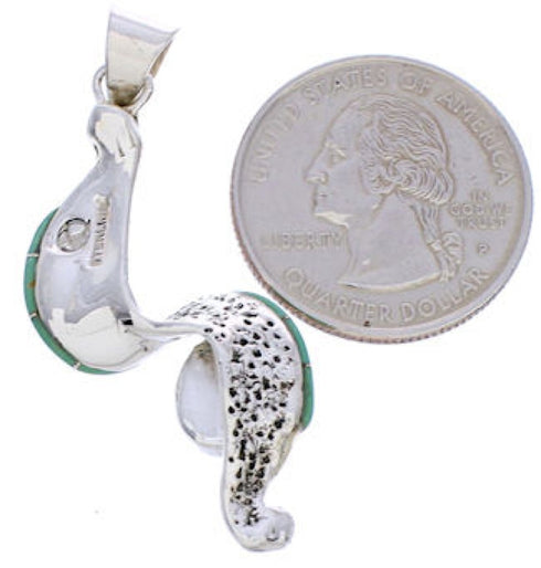 Genuine Sterling Silver Turquoise Pendant Jewelry EX28454