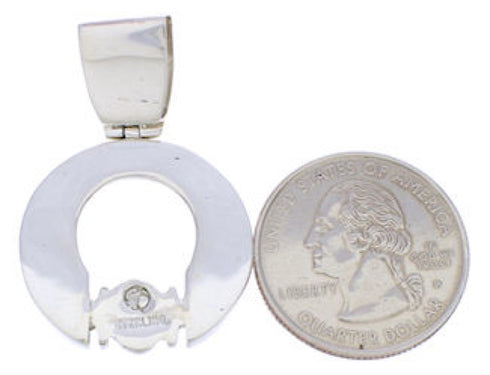 Turquoise Inlay Sterling Silver Southwest Pendant EX28462