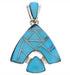 Turquoise Inlay Sterling Silver Reversible Slide Pendant EX28476