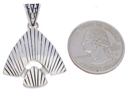 Sterling Silver Turquoise Inlay Southwest Reversible Pendant EX28481