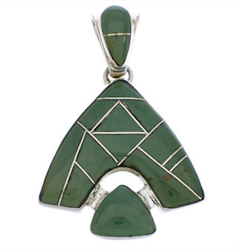 Genuine Sterling Silver And Turquoise Reversible Pendant EX28494
