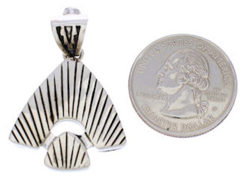 Genuine Sterling Silver And Turquoise Reversible Pendant EX28494