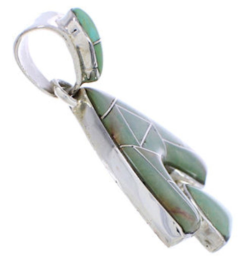 Turquoise Inlay Southwest Reversible Slide Pendant EX28497