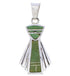 Turquoise Inlay Jewelry Genuine Sterling Silver Pendant EX28537