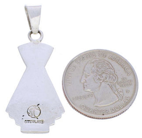 Turquoise Inlay Jewelry Genuine Sterling Silver Pendant EX28537