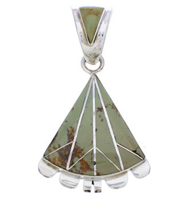 Genuine Sterling Silver And Turquoise Southwest Pendant EX28554