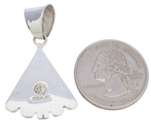 Turquoise Inlay Sterling Silver Southwest Slide Pendant EX28555