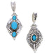 Turquoise Southwest Sterling Silver Reversible Slide Pendant EX28568