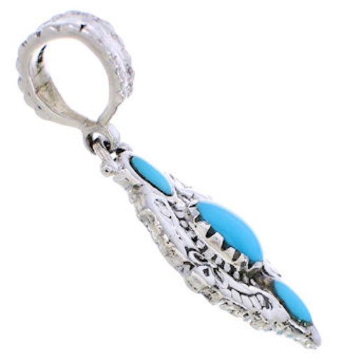 Turquoise Southwest Sterling Silver Reversible Slide Pendant EX28568
