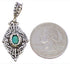 Turquoise And Genuine Sterling Silver Reversible Slide Pendant EX28574