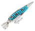 Southwest Turquoise Coral Silver Corn Reversible Pendant MW77529