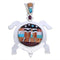 Multicolor Native American Mesa Design Turtle Silver Pendant MW77608