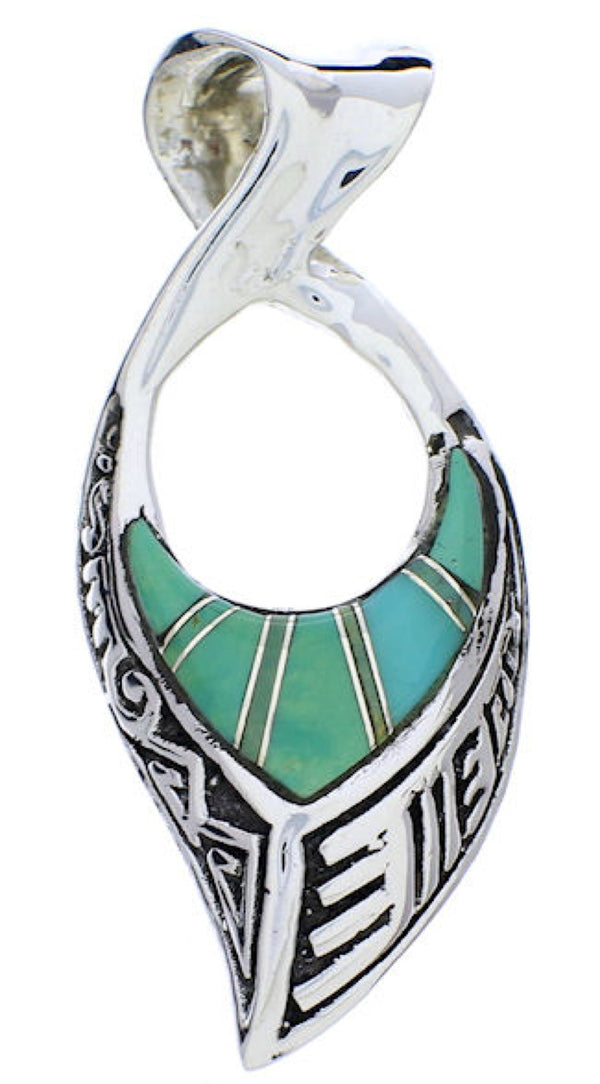 Turquoise Reversible Native American Pueblo Design Pendant PX30198