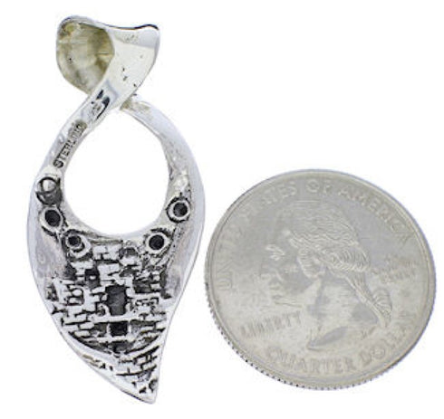 Silver Reversible Multicolor Southwestern Jewelry Pendant PX30214