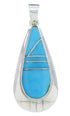 Turquoise Inlay Sterling Silver Jewelry Southwestern Pendant PX30307