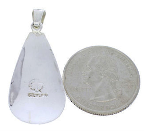 Turquoise Inlay Sterling Silver Jewelry Southwestern Pendant PX30307