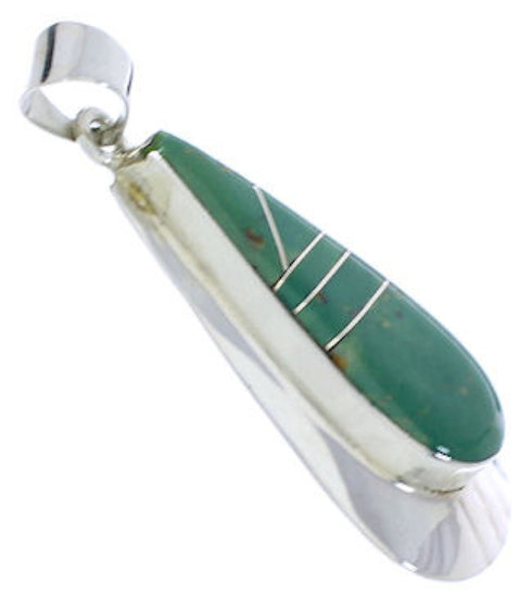 Sterling Silver And Turquoise Inlay Southwest Pendant Jewelry PX30312