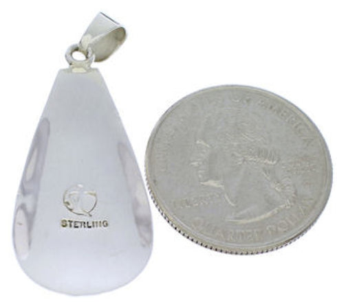 Sterling Silver And Turquoise Inlay Southwest Pendant Jewelry PX30312