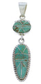 Turquoise Genuine Sterling Silver Slide Pendant Jewelry EX28614