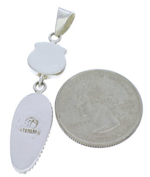 Turquoise Genuine Sterling Silver Slide Pendant Jewelry EX28614