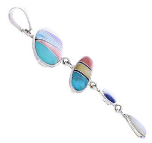Multicolor Sterling Silver and Turquoise Pendant PX23950