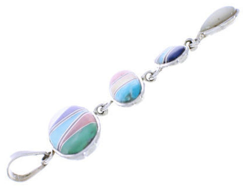 Southwest Turquoise and Silver Multicolor Pendant PX23958