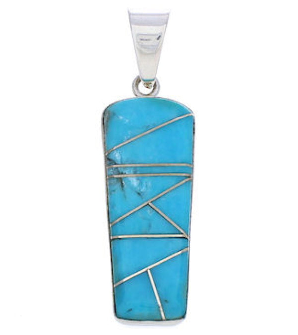 Southwest Turquoise Inlay Sterling Silver Pendant PX24039