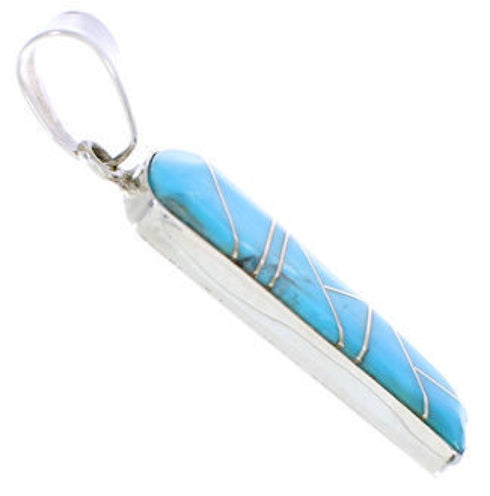 Southwest Turquoise Inlay Sterling Silver Pendant PX24039