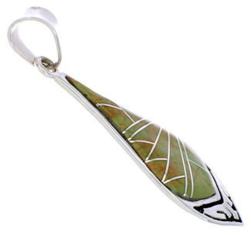 Turquoise Inlay and Silver Jewelry Pendant PX24119