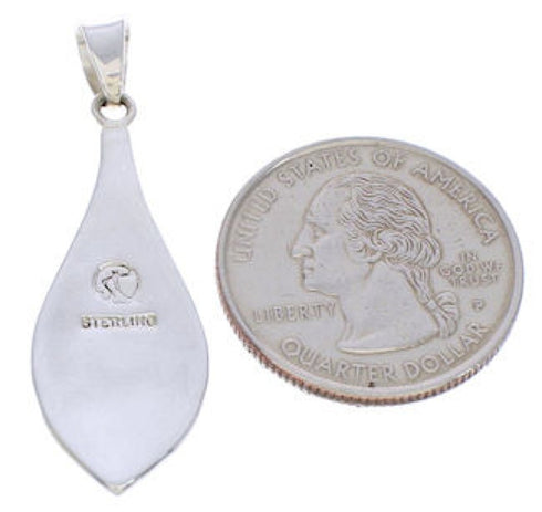 Turquoise Inlay and Silver Jewelry Pendant PX24119