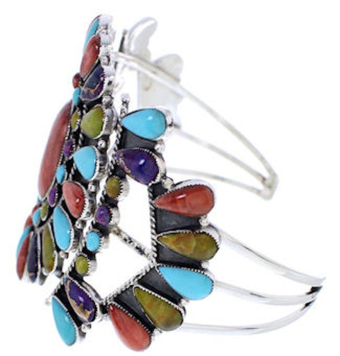 Multicolor Southwest Sterling Silver Jewelry Cuff Bracelet MX27878