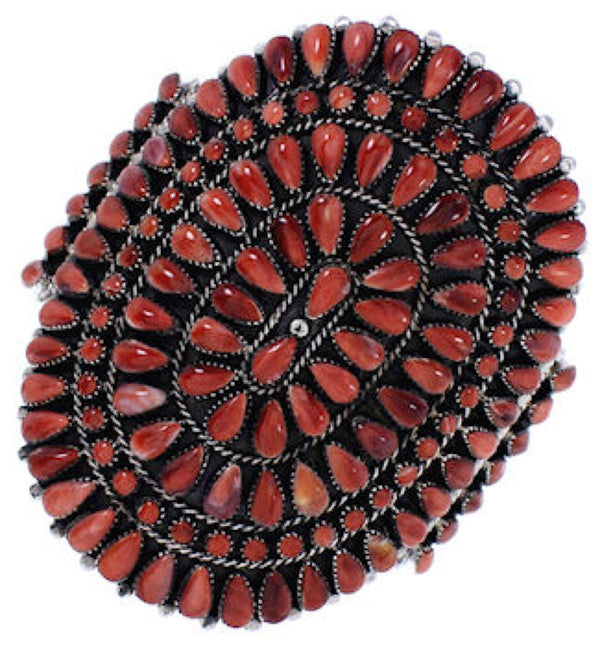 Red Oyster Shell Jewelry Sterling Silver Cuff Bracelet MX27946