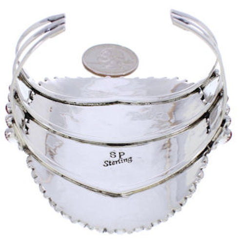 Red Oyster Shell Jewelry Sterling Silver Cuff Bracelet MX27946