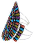 Genuine Sterling Silver Multicolor Jewelry Cuff Bracelet MX27961