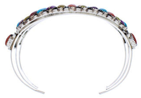 Genuine Sterling Silver Multicolor Jewelry Cuff Bracelet MX27961