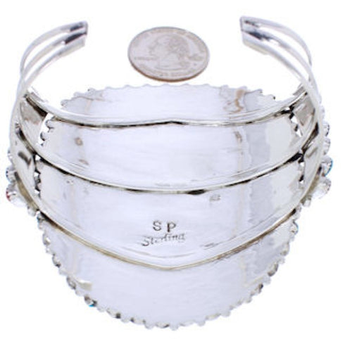 Genuine Sterling Silver Multicolor Jewelry Cuff Bracelet MX27961