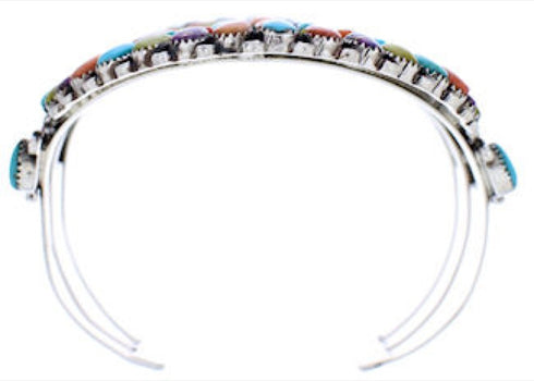 Genuine Sterling Silver Multicolor Jewelry Cuff Bracelet MX27963