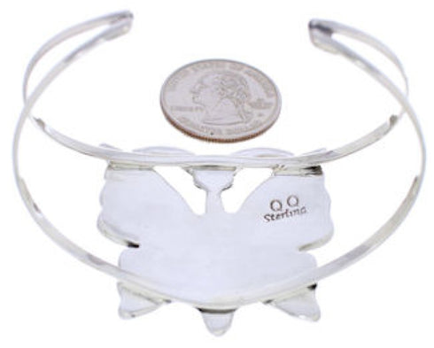 Southwestern Jewelry Silver Multicolor Butterfly Cuff Bracelet EX27508