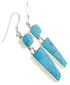 Southwestern Turquoise Inlay Silver Hook Dangle Earrings EX29530