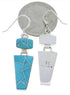 Southwestern Turquoise Inlay Silver Hook Dangle Earrings EX29530